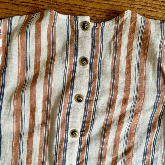 Madewell Boxy Button-Back Top in Haines Stripe - Rust, White, Blue - Medium - Picture 4 of 6